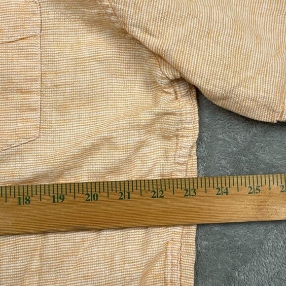 Weatherproof Vintage Mens XL Linen Blend Button-Up Shirt Orange a0990 - Picture 5 of 8